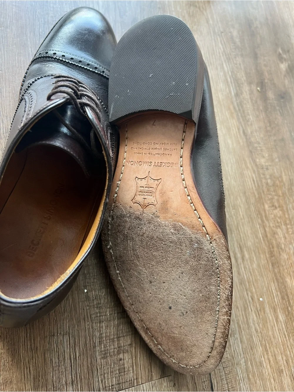Beckett Simonon Dark Brown Cap-Toe Oxford Dress Shoes